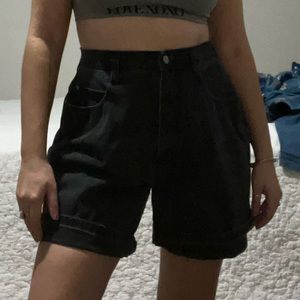 Gorgeous vintage pair of black high waisted shorts